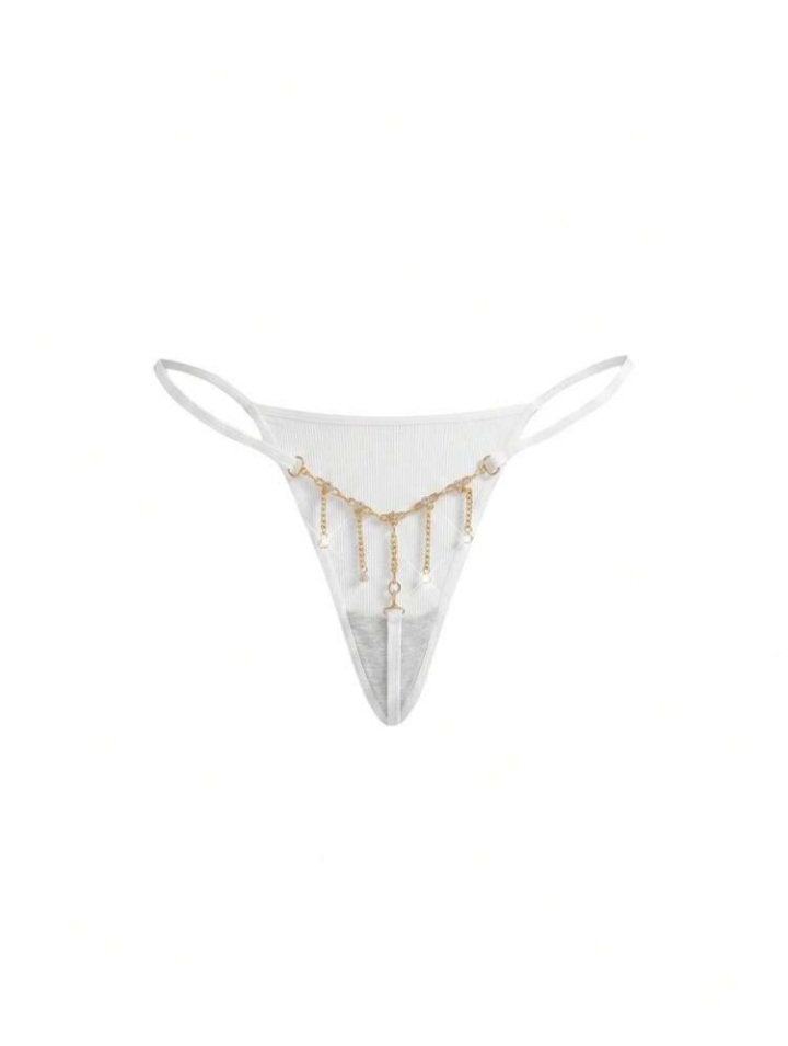 Desy 1Pc Dark Gothic Metal Chain Rhinestone Women's Thong